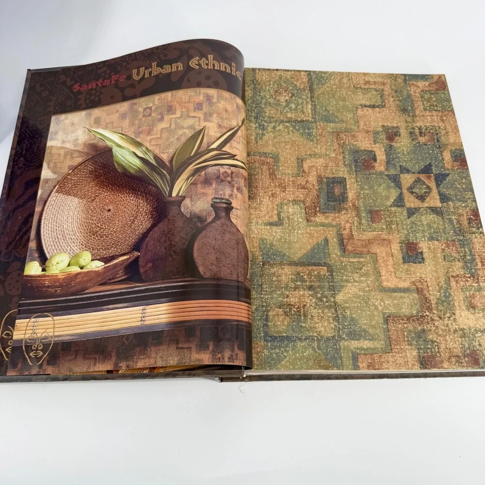 Seabrook Designs Living with Urban Ethnic Wallpaper Fabric Sample Book Vintage